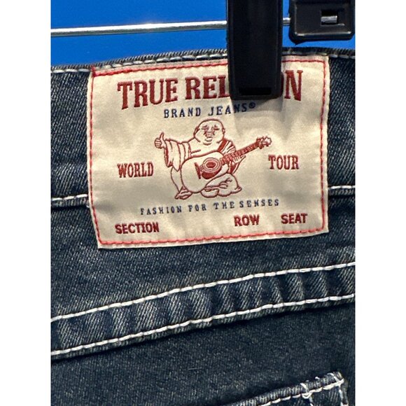 True Religion Mens Ricky Relaxed Straight Jeans Dark Smoky Wash W36 L34 Cotton B - Picture 7 of 8